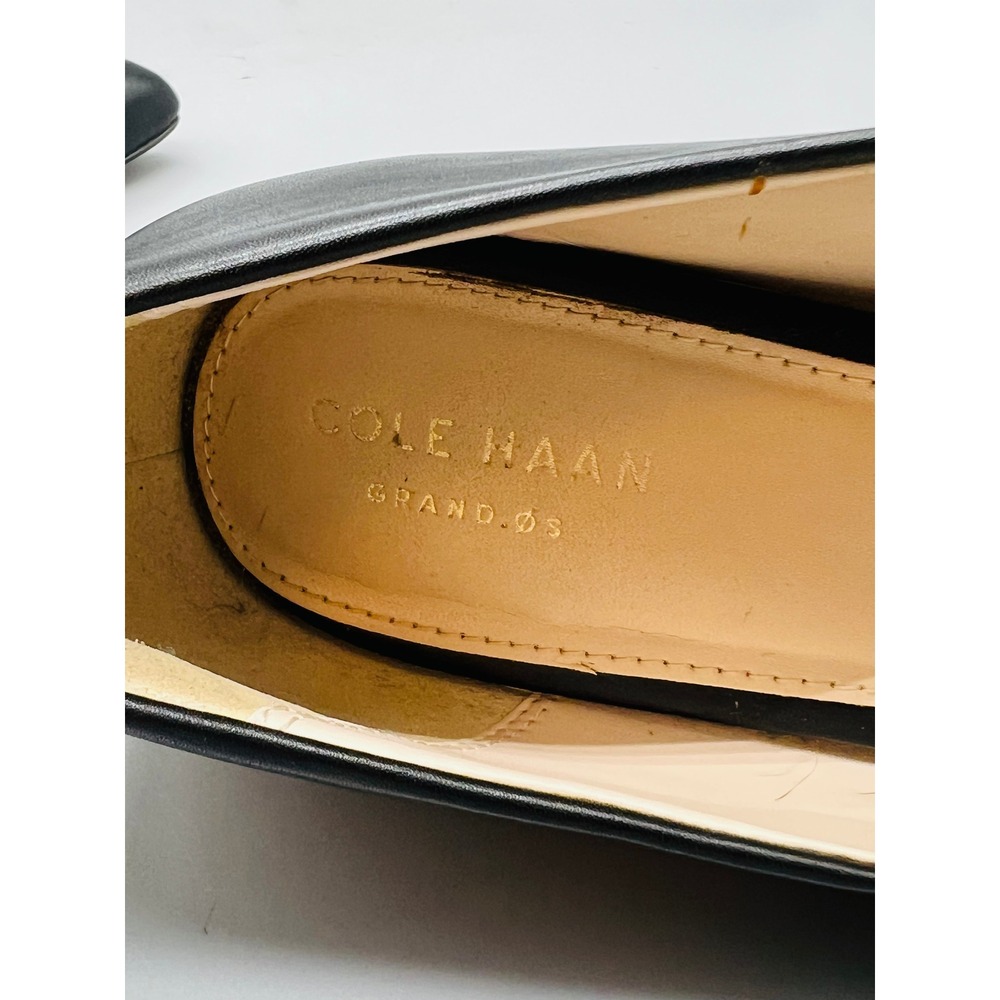 Cole Haan Shoes Womens 9.5 Black Leather Pointed Toe Kitten Heel Dress Pumps - Picture 10 of 11